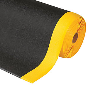 Tapis vinyle micro cellulaire Sof-Tred noir/jaune 91 cm x mètre linéaire