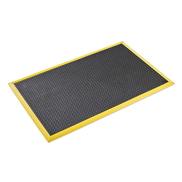 Tappeto antifatica nero con 4 bordi gialli Diamond Flex 102 x 163 cm - 1