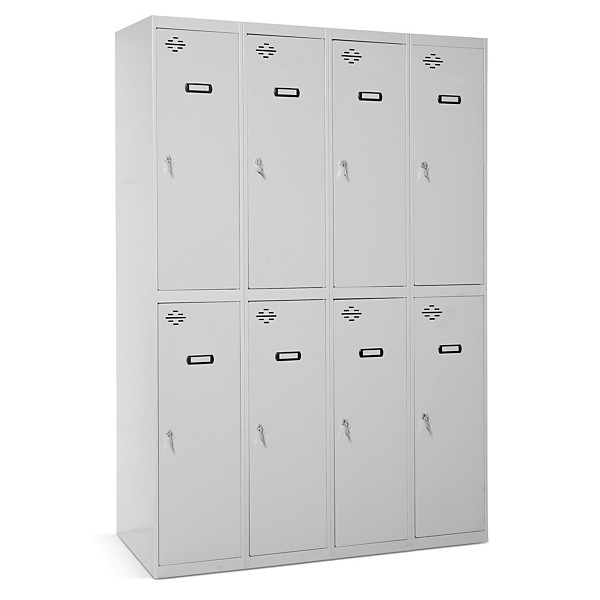 Taquilla 2 estantes montada de 4 columnas y 8 puertas gris - 1