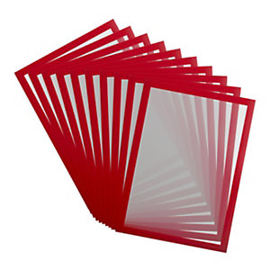 Tarifold Magneto Pro Solo - Pochette murale - Cadre d'affichage magnétique A4 - Cadre rouge - Lot de 10