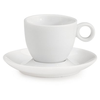 Sous-tasse en porcelaine pour tasse Moka - Blanc - Lot de 12