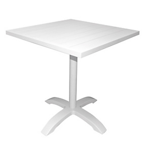 Tavolo da esterno Contract, 70 x 70 x 75 cm, Alluminio, Bianco