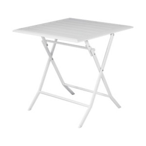 Tavolo da esterno pieghevole Minorca, 60 x 60 x 72 cm, Alluminio, Bianco