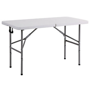 Tavolo pieghevole con maniglia, 122 x 61 x 74 cm, Grigio chiaro