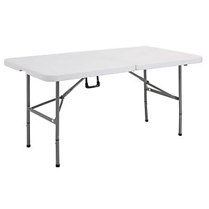 Tavolo pieghevole con maniglia, 152 x 76 x 74 cm, Grigio chiaro