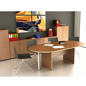 Tavolo riunione ovale "Linea Pronto" - cm 220 x 110 x 72 h. - Noce chiaro Tavolo riunione ovale "Linea Pronto" - cm 220 x 110 x 72 h. - Noce chiaro