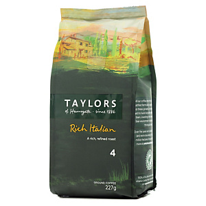 Taylors of Harrogate Rich Italian Ground Coffee Bag - 227g Taylors of Harrogate Rich Italian Ground Coffee Bag - 227g