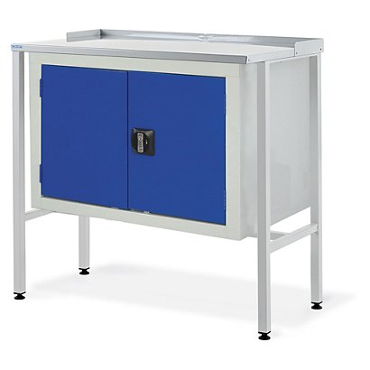 Team leader workstations, flat top, double cupboard - 1