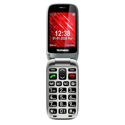 Telefunken S560, Concha, SIM única, 7,11 cm (2.8''), 3 MP, 1000 mAh, Rojo TF-GSM-560-CAR-RD - 1