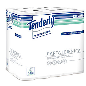 TENDERLY PROFESSIONAL Carta igienica salvaspazio Tenderly - 160 strappi - diametro 9,9 cm - 9,3 cm x 20 mt  - pacco 30 rotoli