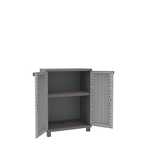 TERRY Armadietto JWood 68 - 2 ante - 68 x 37,5 x 91,5 cm - PPL - effetto legno - grigio tortora TERRY Armadietto JWood 68 - 2 ante - 68 x 37,5 x 91,5 cm - PPL - effetto legno - grigio tortora
