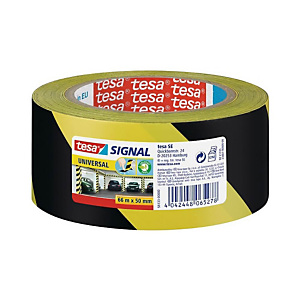 tesa® Cinta adhesiva de señalización universal de advertencia polipropileno amarillo y negro 50 mm x 66 m 58133 tesa® Cinta adhesiva de señalización universal de advertencia polipropileno amarillo y negro 50 mm x 66 m 58133