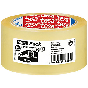 tesa® Cinta de Embalar Polipropileno Fuerte Desenrollado silencioso Alta resistencia a los rayos UV, 50 mm x 66 m, Transparente tesa® Cinta de Embalar Polipropileno Fuerte Desenrollado silencioso Alta resistencia a los rayos UV, 50 mm x 66 m, Transparente