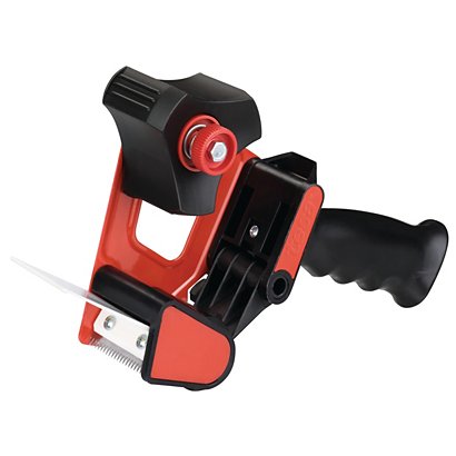 tesa® CLASSIC Dispensador de cinta de mano clásica con agarre de pistola negro y rojo 56403 - 1