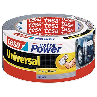 tesa® Extra Power Universal Cinta adhesiva, 50 mm x 25 m, Plata - 1