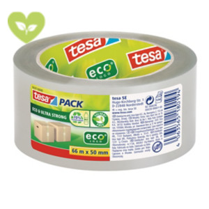 TESA Nastro adesivo da imballo in PET riciclato, Srotolamento silenzioso, 50 mm x 66 m, Trasparente TESA Nastro adesivo da imballo in PET riciclato, Srotolamento silenzioso, 50 mm x 66 m, Trasparente