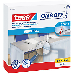 tesa® On & Off Universal 55276 Rollo de cinta autoadhesiva de 20 mm x 5 m en blanco tesa® On & Off Universal 55276 Rollo de cinta autoadhesiva de 20 mm x 5 m en blanco