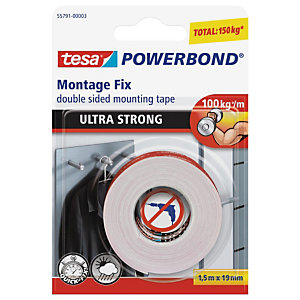 TESA Powerbond® Ultra Strong dubbelzijdige bevestigingstape wit 19 mm x 1,5 m 55791