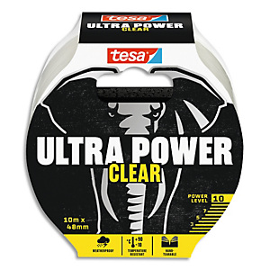 TESA Ruban réparation POWER CLEAR 10mx4,8cm ultra résistant, déchirable à la main. Coloris transparent TESA Ruban réparation POWER CLEAR 10mx4,8cm ultra résistant, déchirable à la main. Coloris transparent