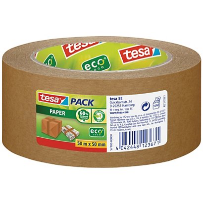 tesa® Tesapack Paper Nastro da imballo in carta, 50 mm x 50 m, Avana -  Nastri da Imballaggio