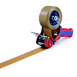 tesa® Dévidoir manuel pour rouleau de ruban adhésif jusqu'à 50 mm de large avec poignée pistolet - Bleu et rouge tesa® Dévidoir manuel pour rouleau de ruban adhésif jusqu'à 50 mm de large avec poignée pistolet - Bleu et rouge