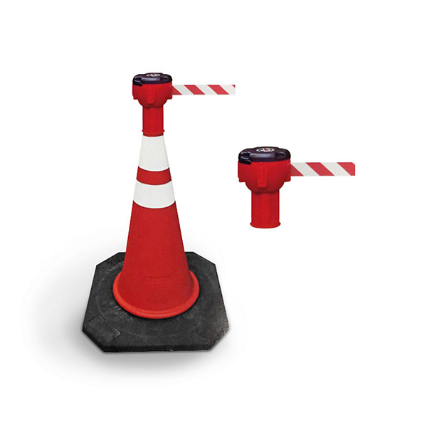 Testina tendinastro per cono segnaletico colore bianco/rosso 10 m