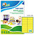 TICO Etichette adesive LP4F - in carta - angoli arrotondati - permanenti - 99,1 x 34 mm - 16 et/fg - 70 fogli - giallo fluo - 2