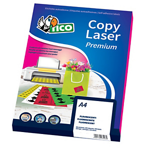 TICO Etichette in carta fluorescente, Per stampanti laser e inkjet, 70 x 36 mm, 70 fogli, 24 etichette per foglio, Verde Fluo (confezione 1.680 etichette) TICO Etichette in carta fluorescente, Per stampanti laser e inkjet, 70 x 36 mm, 70 fogli, 24 etichette per foglio, Verde Fluo (confezione 1.680 etichette)