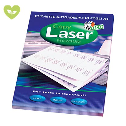 TICO Etichette multifunzione, Con margini, Per stampanti Laser, Inkjet, 38 x 21,2 mm, 100 fogli, 65 etichette per foglio, Bianco