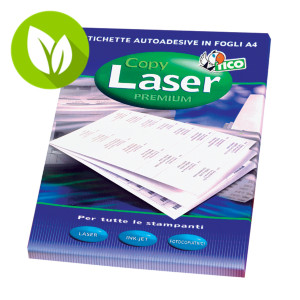 TICO Etiqueta de papel autoadhesiva permanente, 148 x 105 mm, 100 hojas, 4 etiquetas por hoja A4, blanco TICO Etiqueta de papel autoadhesiva permanente, 148 x 105 mm, 100 hojas, 4 etiquetas por hoja A4, blanco