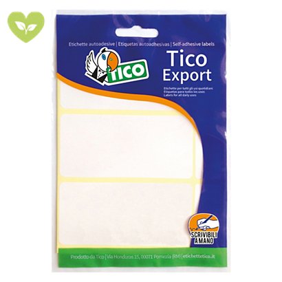 TICO Export Etichette autoadesive, 118 x 70 mm, 10 fogli, 2 etichette per foglio, Bianco - 1