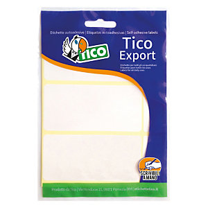 TICO Export Etichette autoadesive, 74 x 38 mm, 10 fogli, 6 etichette per foglio, Bianco