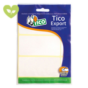 TICO Export Etichette autoadesive, 74 x 38 mm, 10 fogli, 6 etichette per foglio, Bianco