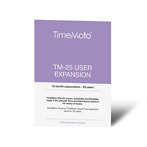 TimeMoto TM-25 Licencia de expansión de 25 usuarios durante 1 año