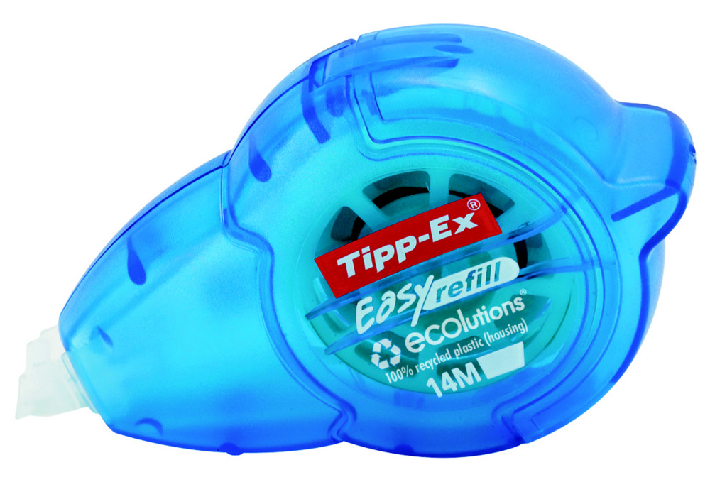 Tipp-Ex Roller de correction Easy Refill Ecolutions 5mm x 14m Bleu translucide