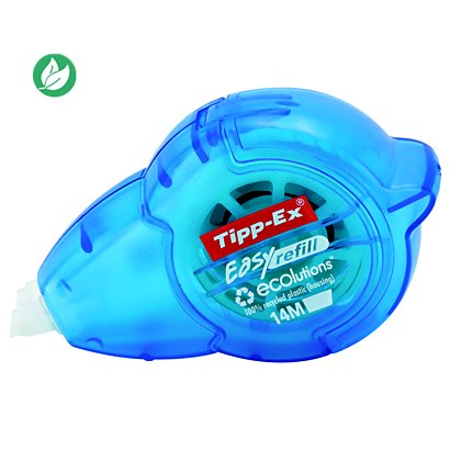 Tipp-Ex Roller de correction Easy Refill Ecolutions 5mm x 14m Bleu translucide - 1
