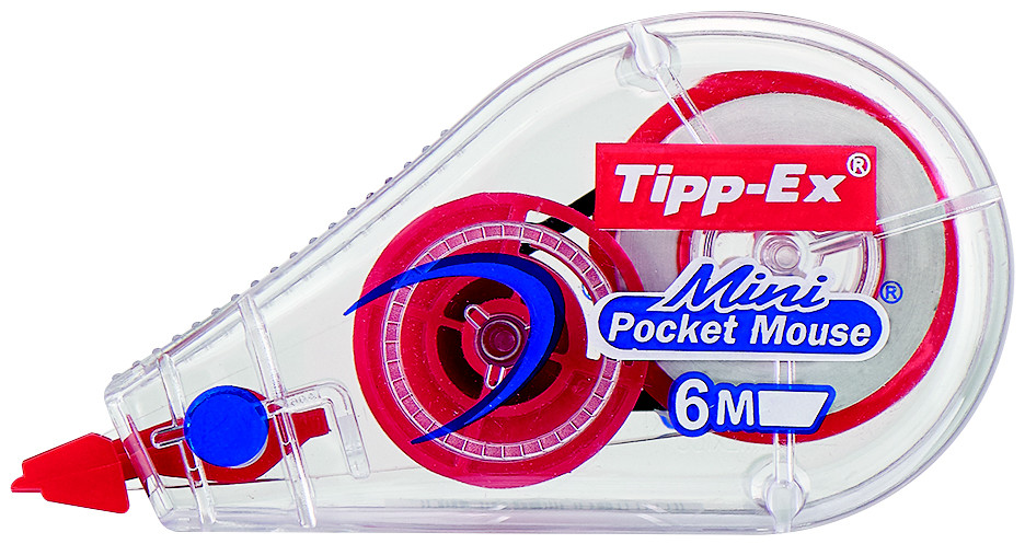 Tipp-Ex Roller de correction Mini Pocket Mouse Fashion 5mm x 5m Assortis translucides - Lot de 10