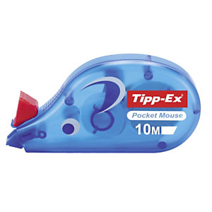 Tipp-Ex Roller de correction Pocket Mouse 4,2mm x 10m Bleu translucide
