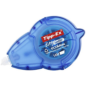 Tipp-Ex Roller de correction rechargeable Easy Refill Ecolutions 5mm x 14m Bleu translucide - Pack d