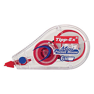 TIPP-EX Dérouleur de ruban correcteur Mini Pocket Mouse® Fashion - 5 mm x 5 m - bleu, jaune, rouge et vert (lot de 10)