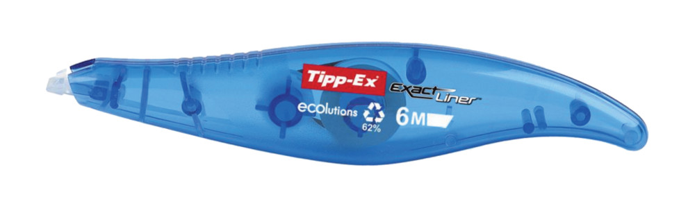 Tipp-Ex Stylo de correction Exact Liner Ecolutions 5mm x 6m Bleu translucide