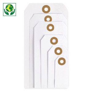 Étiquette américaine blanche avec attache Étiquette américaine blanche avec attache