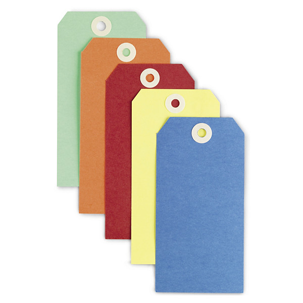 Étiquette américaine cartonnée sans attache jaune 100x51 mm - 1
