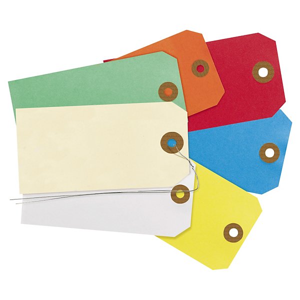 Étiquette américaine cartonnée sans attache orange 125x63 mm - 2