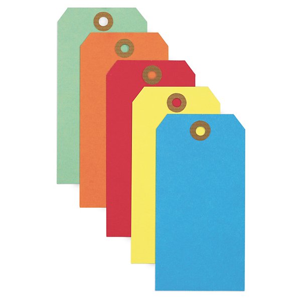 Étiquette américaine cartonnée sans attache rouge 125x63 mm - 3