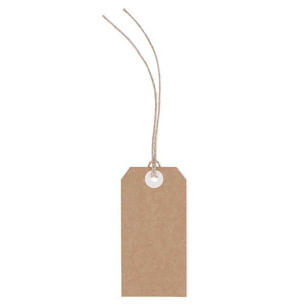 Étiquette américaine en kraft avec fil en lin non posé 100x51 mm - 1