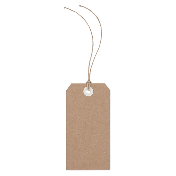 Étiquette américaine en kraft avec fil en lin non posé 125x63 mm - 1