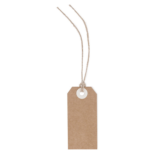 Étiquette américaine en kraft avec fil en lin non posé 80x38 mm - 1