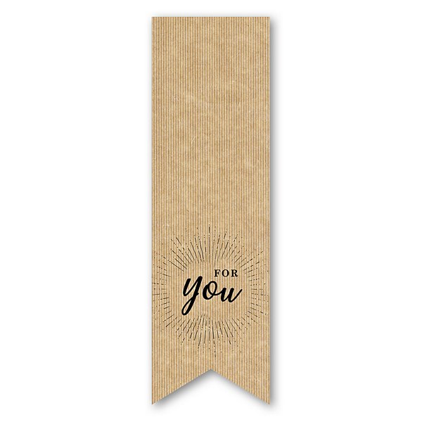 Étiquette cadeau rectangulaire anglais "For you" - 4