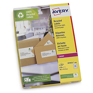 Étiquette recyclée laser et jet d'encre AVERY Étiquette recyclée laser et jet d'encre AVERY